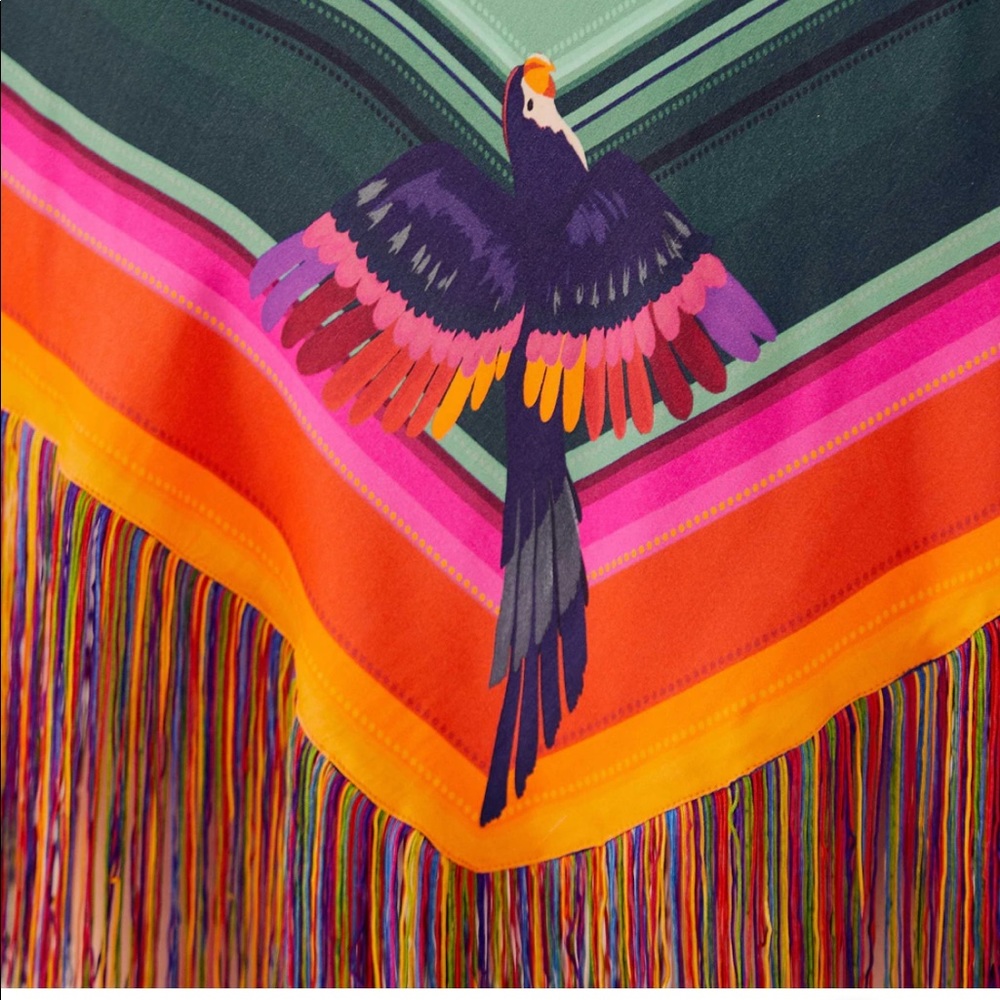 🎄 FARM Rio Rainbow Macaws Scarf Midi Skirt - Picture 11 of 15
